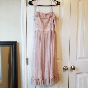 Jcrew dress blush color with ruffle